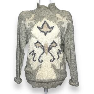 Vintage 80s Liz Claiborne women's chunky knit preppy turtleneck sweater SZ M